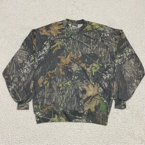 Vintage Jerzees Outdoors Mossy Oak Camo Pullover Sweatshirt Crewneck Men’s Sz M